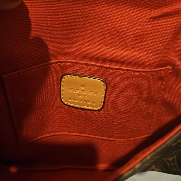 Classic Brown Monogram Canvas Crossbody with Gold Plaque - Picture 7 of 8